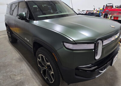 Forest Green Rivian RS1 Paint Protection Film Install